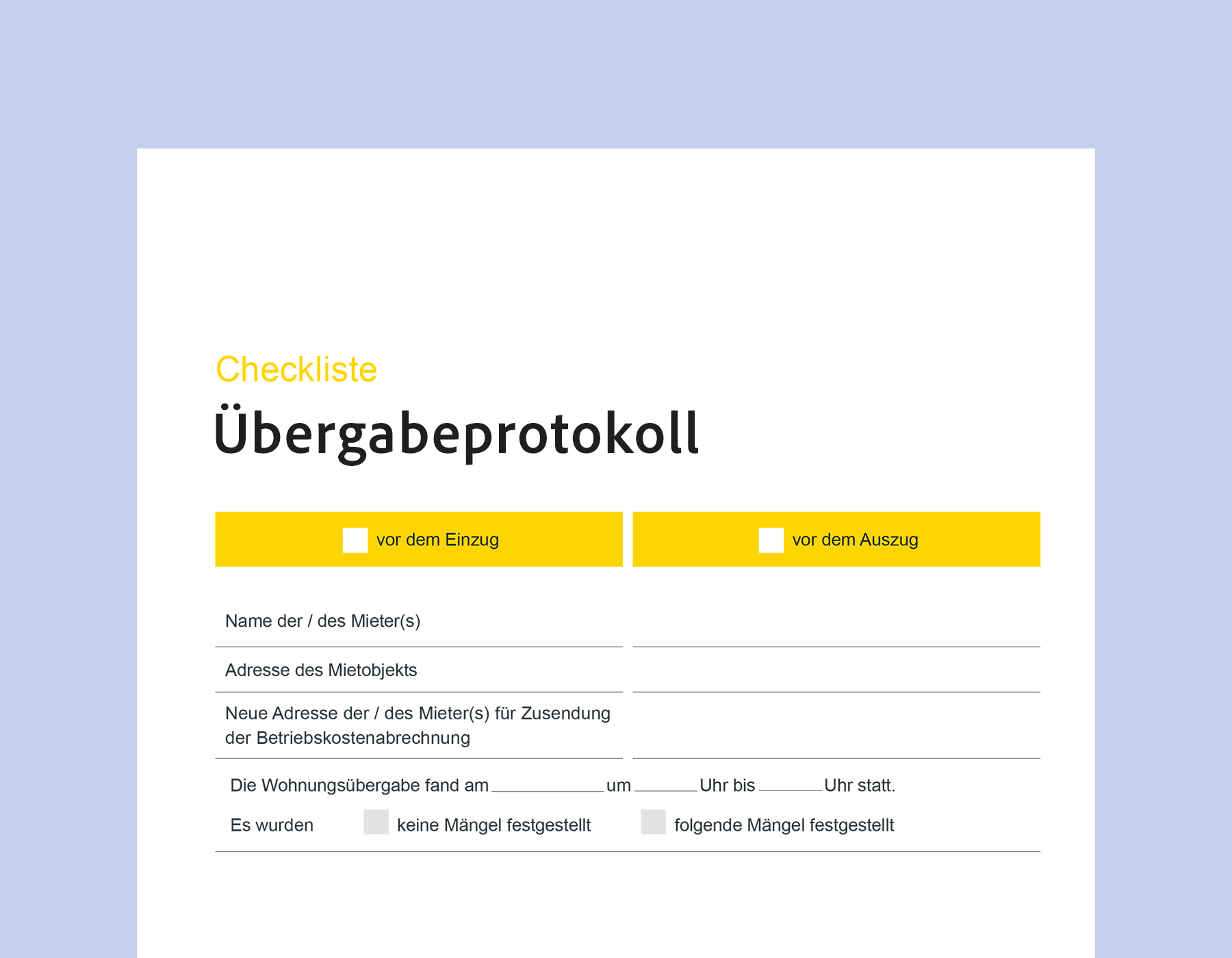 Protocol de Predare Übergabeprotokoll: Ce trebuie sa sți